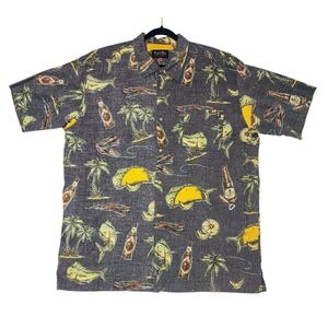 🌮 Salt Life Taco Night XL Beer Hawaiian Button Up Short-Sleeve Men's Shirt 🔥